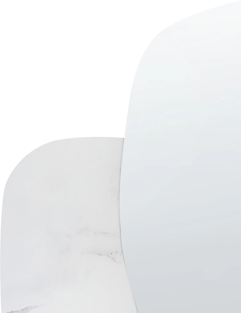 Beliani Sieninis veidrodis ARVERT 60 cm 80 cm, baltas marmuras