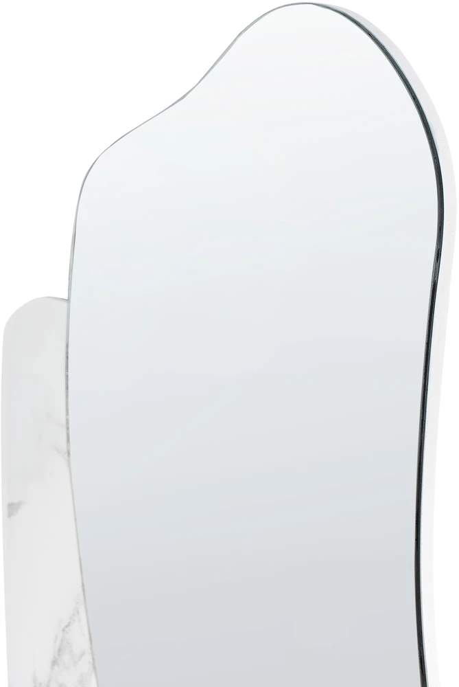 Beliani Sieninis veidrodis ARVERT 60 cm 80 cm, baltas marmuras