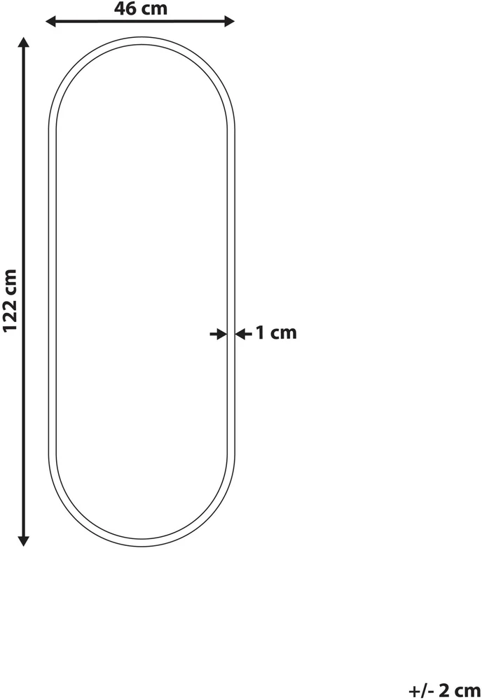 Beliani Sieninis veidrodis AZEVILLE 46 cm 122 cm metalinis auksinis