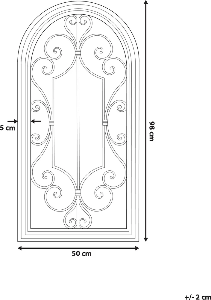 Beliani Sieninis veidrodis CAMPEL 49 cm 97 cm metalinis, kreminės spalvos