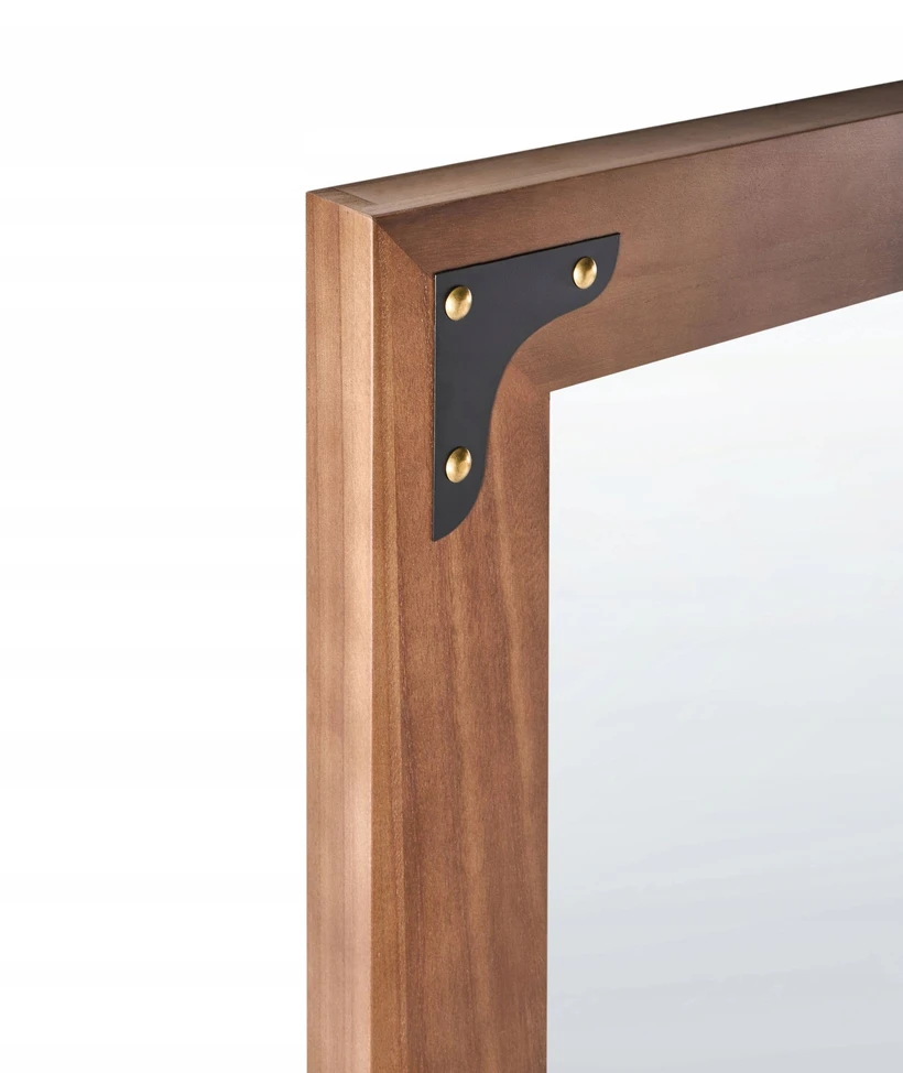 Beliani Sieninis veidrodis BLOSVILLE 58 cm 164 cm Eglės mediena Rudas