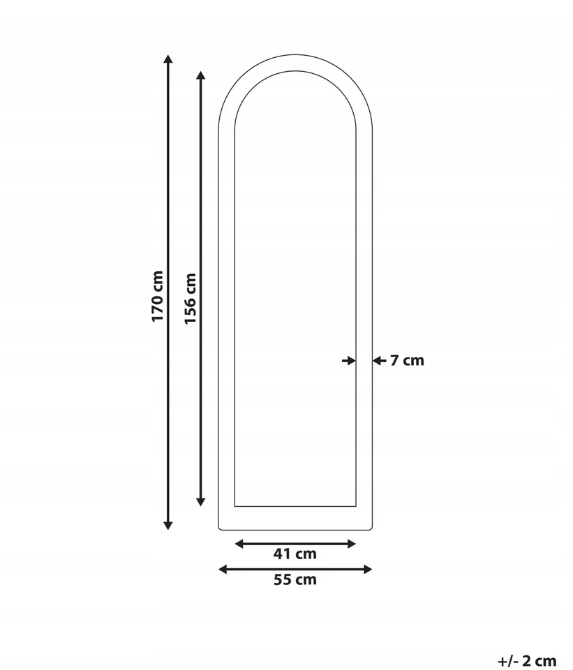 Beliani Sieninis veidrodis COIGNY 55 cm 170 cm kėnis, šviesiai rudas