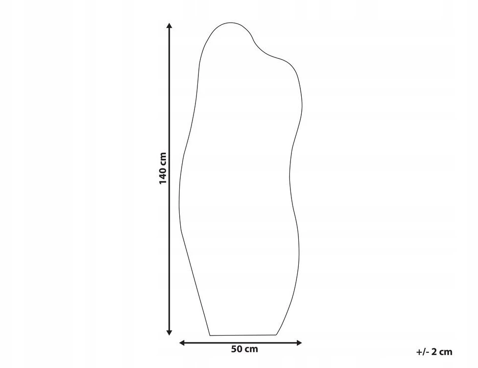 Beliani Sieninis veidrodis ESTANG 50 cm 140 cm sidabrinės spalvos
