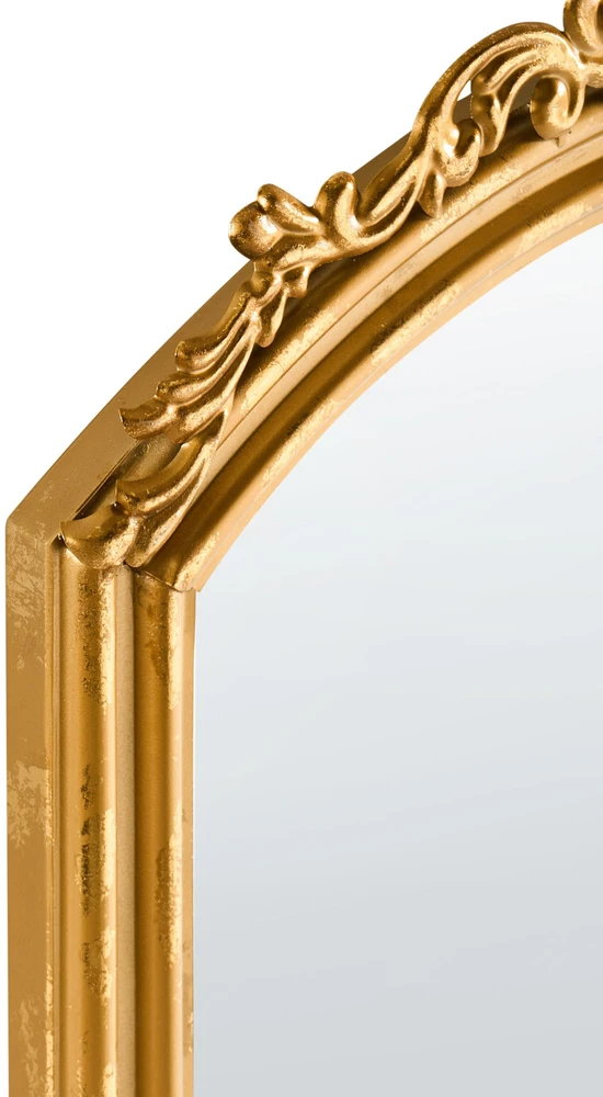 Beliani Sieninis veidrodis GORGES 55 cm 96 cm metalinis auksinis