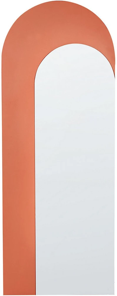 Beliani Sieninis veidrodis GROISES 55 cm 140 cm oranžinis