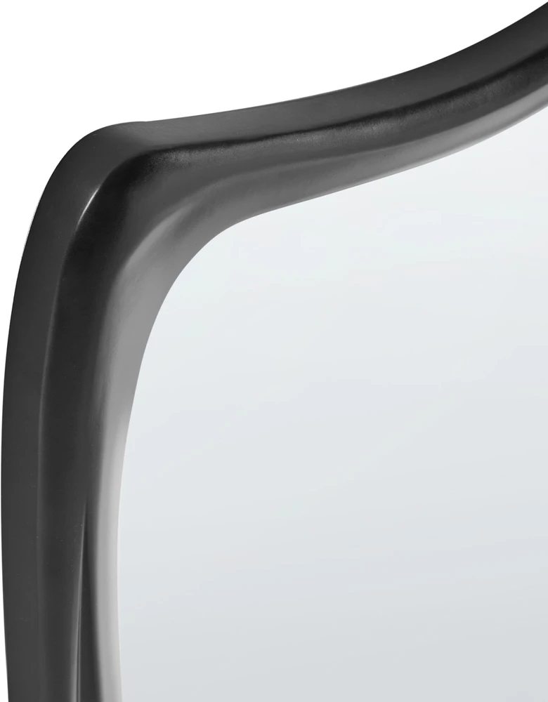 Beliani Sieninis veidrodis LANESTER 70 cm 100 cm juodas