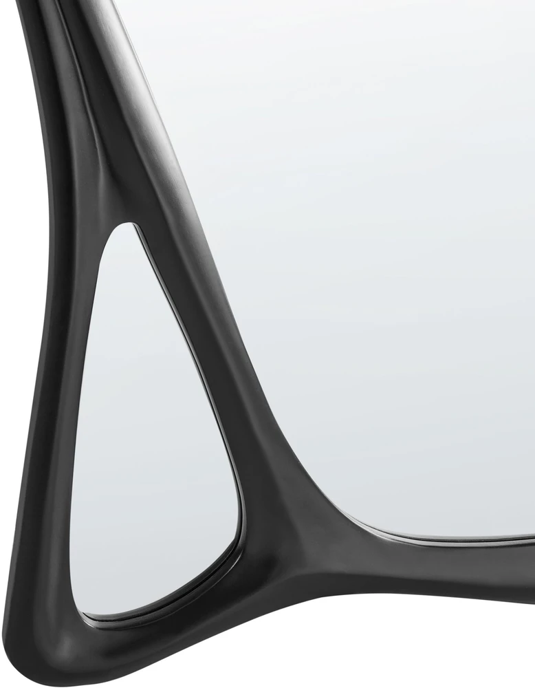 Beliani Sieninis veidrodis LANESTER 70 cm 100 cm juodas