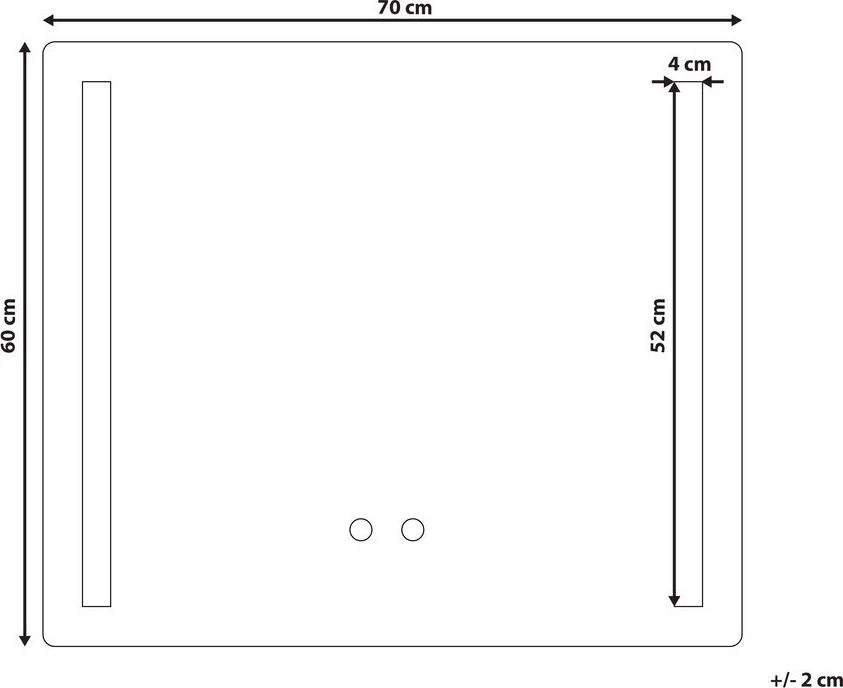 Beliani Vonios veidrodis su LED apšvietimu LIRAC 70 cm 60 cm sidabrinis