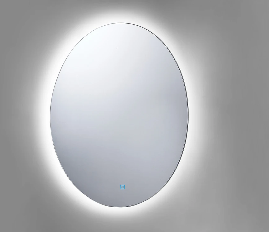 Beliani Vonios veidrodis su LED apšvietimu MAZILLE 60 cm 80 cm, sidabrinės spalvos
