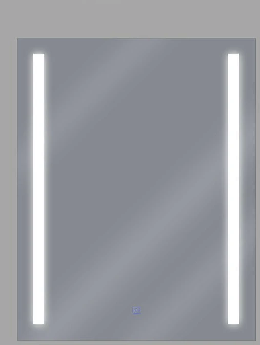 Beliani Vonios kambario veidrodis su LED apšvietimu MARTINET 60 cm 80 cm, sidabrinis