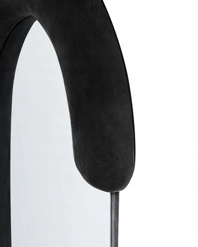 Beliani Sieninis veidrodis LOCHES 54 cm 158 cm aksominis juodas