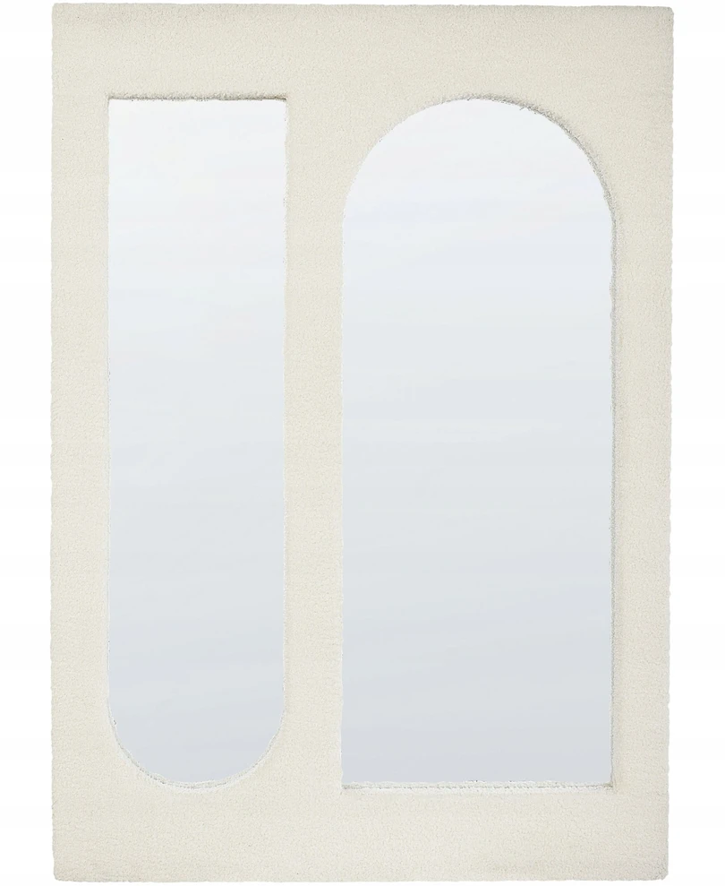 Beliani Sieninis veidrodis MARCIGNY 70 cm 100 cm Boucle, kreminės spalvos