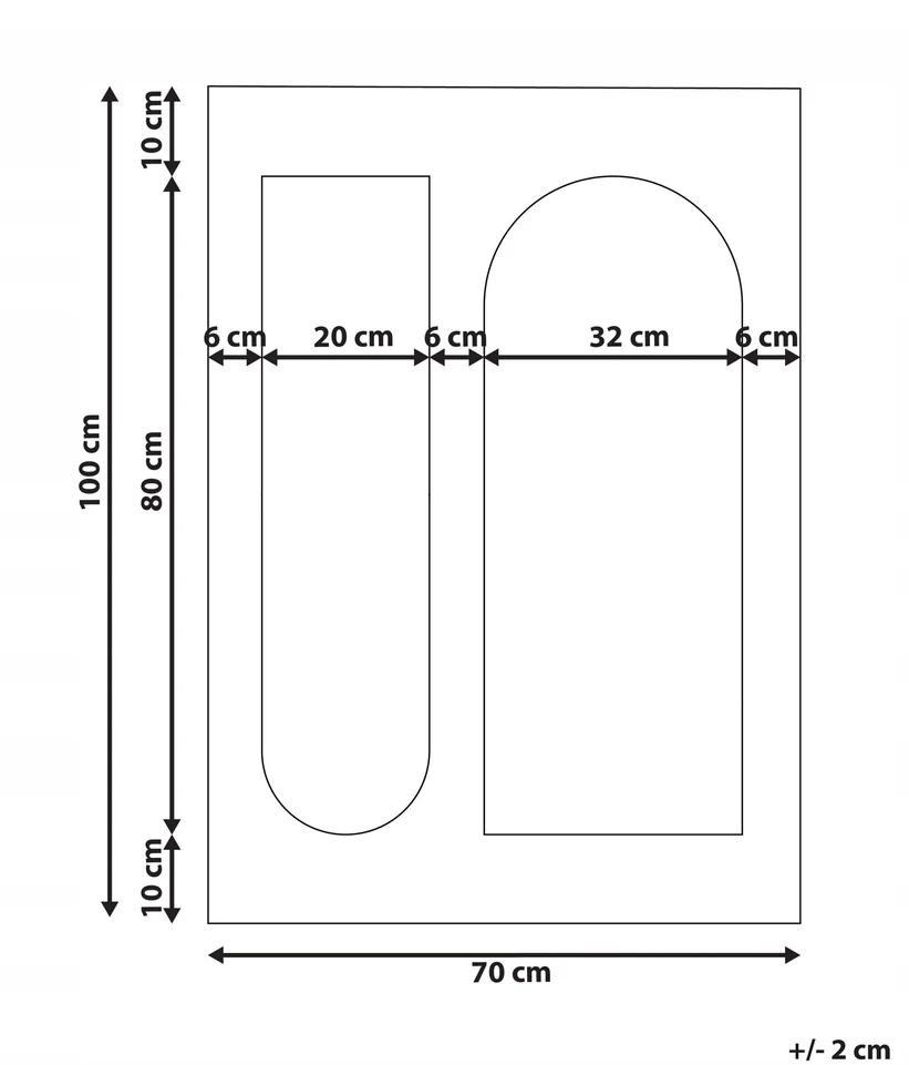 Beliani Sieninis veidrodis MARCIGNY 70 cm 100 cm Boucle, kreminės spalvos