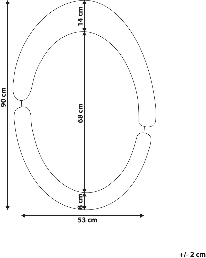 Beliani Sieninis veidrodis MASSAY 53 cm 90 cm veliūrinis baltas