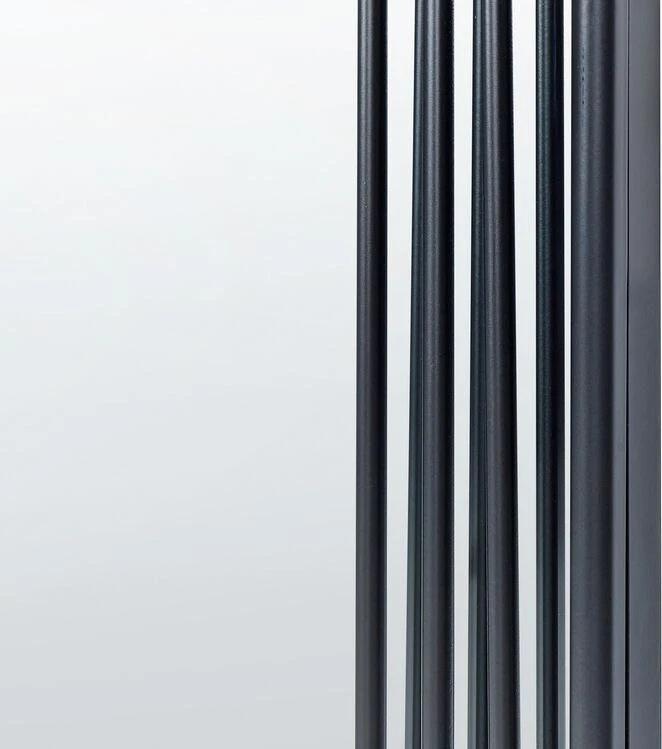 Beliani Sieninis veidrodis AJAIN 45 cm 146 cm metalinis juodas