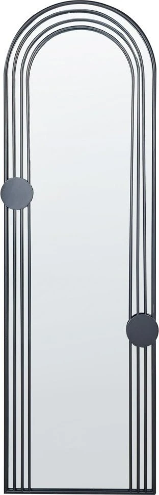 Beliani Sieninis veidrodis AJAIN 45 cm 146 cm metalinis juodas