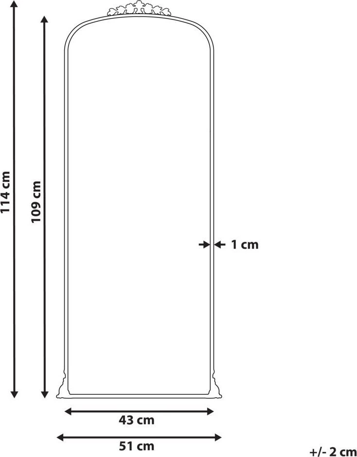 Beliani Sieninis veidrodis LIVRY 51 cm 114 cm metalinis auksinis