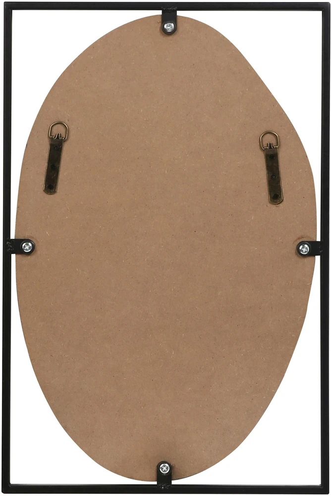 Beliani Sieninis veidrodis NIBELLE 40 cm 60 cm metalinis juodas