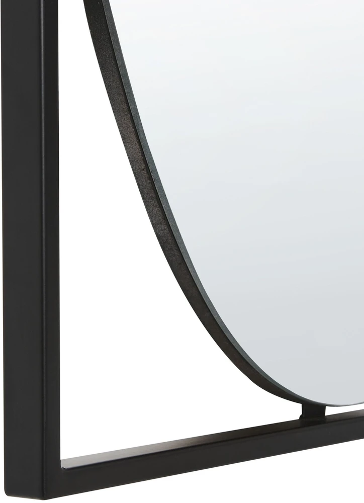 Beliani Sieninis veidrodis NIBELLE 40 cm 60 cm metalinis juodas