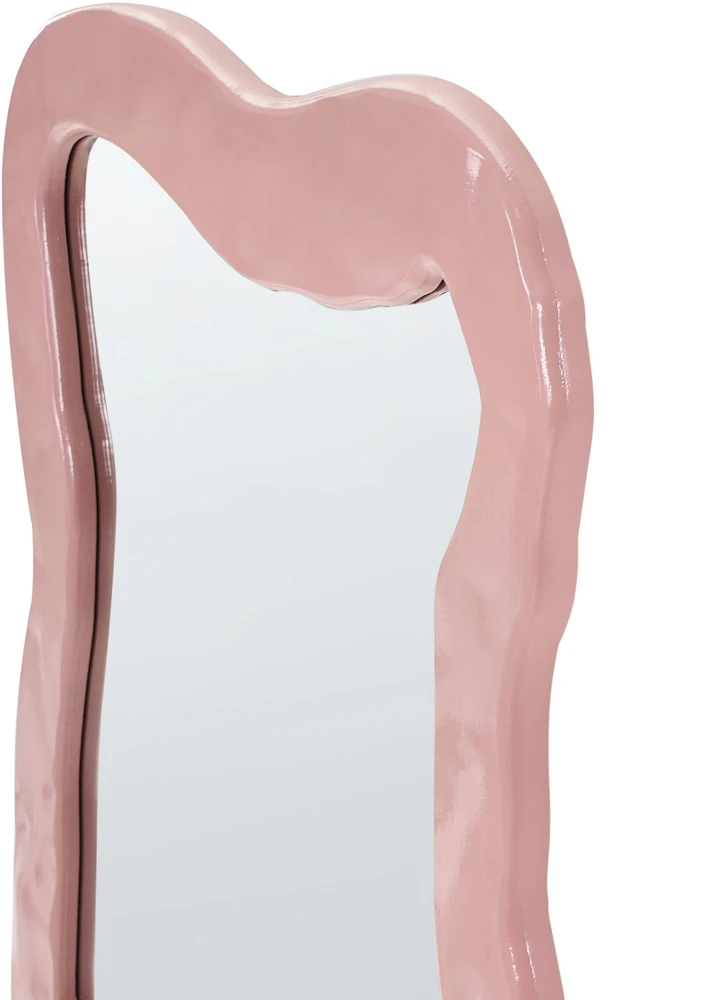 Beliani Sieninis veidrodis PENCRAN 60 cm 80 cm Rožinis