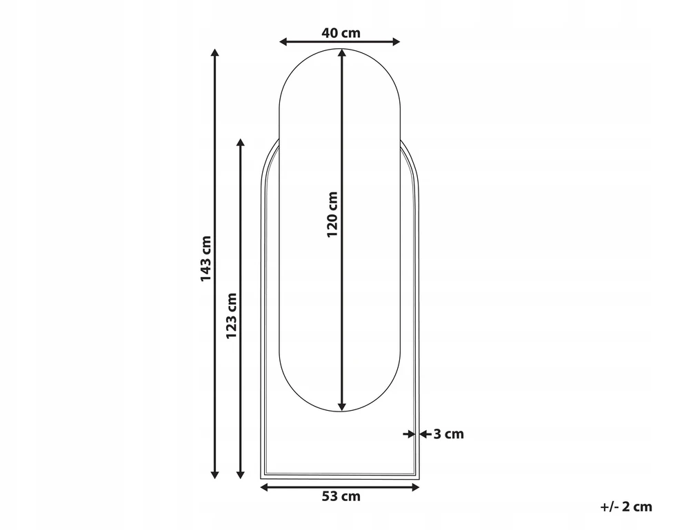 Beliani Sieninis veidrodis NEVERS 53 cm 143 cm technoratanas natūralus