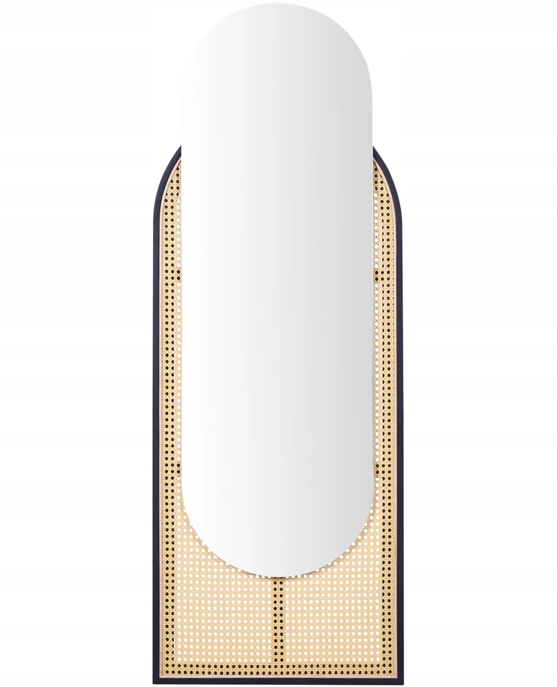 Beliani Sieninis veidrodis NEVERS 53 cm 143 cm technoratanas natūralus