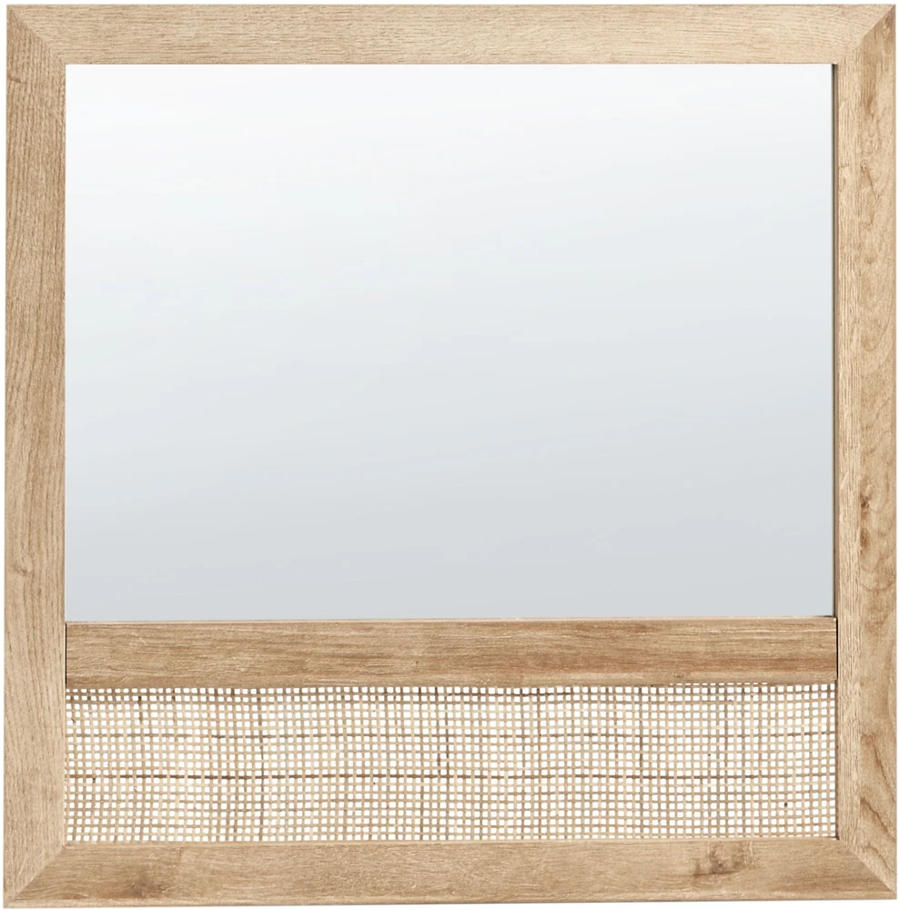Beliani Sieninis veidrodis ROSELL 60 cm x 60 cm šviesiai rudas