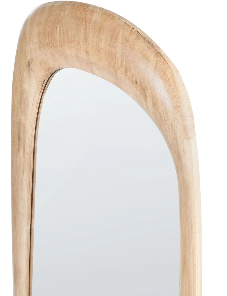 Beliani Sieninis veidrodis TRIZAY 57 cm 120 cm medinis rudas