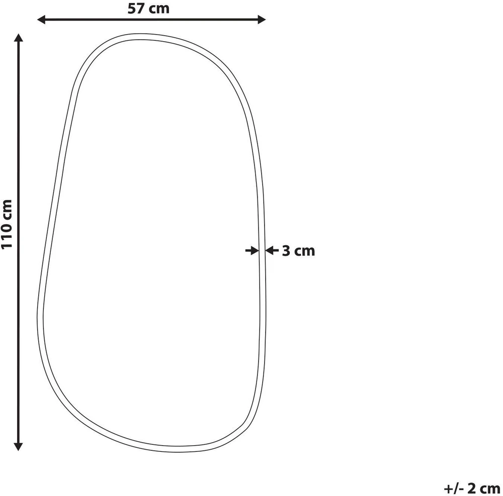 Beliani VERNAIS sieninis veidrodis 60 cm 110 cm metalinis auksinis