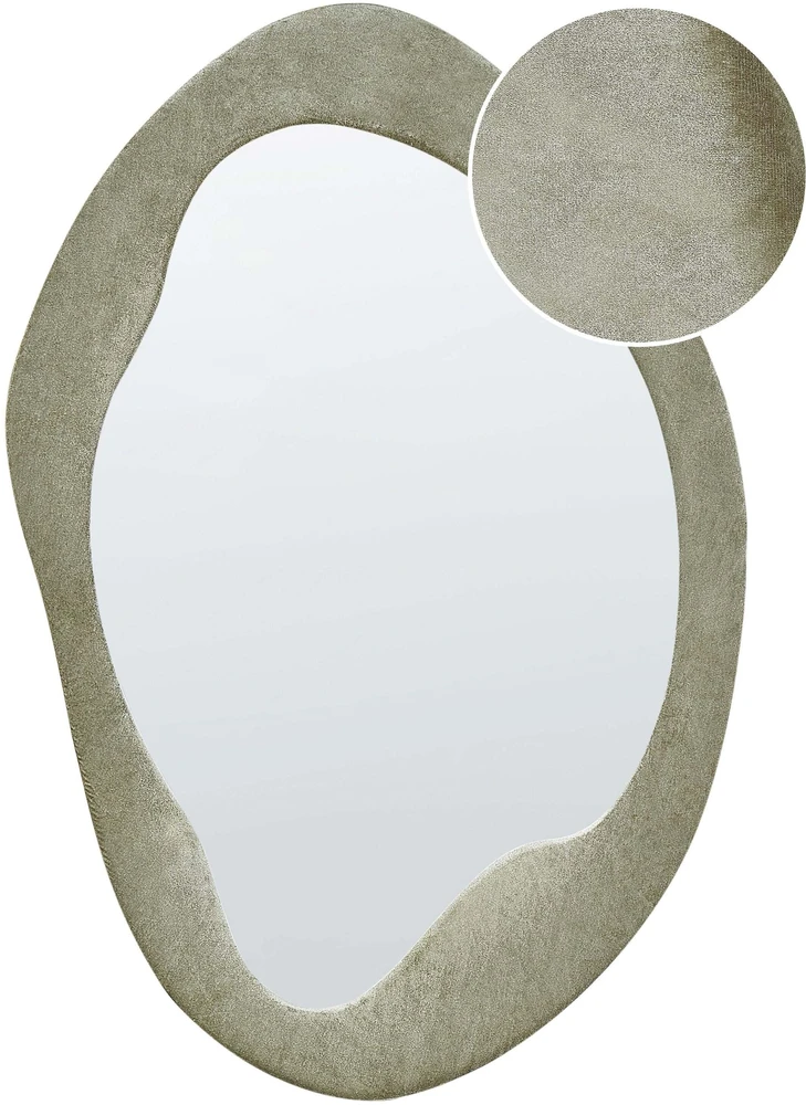 Beliani Sieninis veidrodis LENAX 59 cm 90 cm Alyvuoginis veliūras