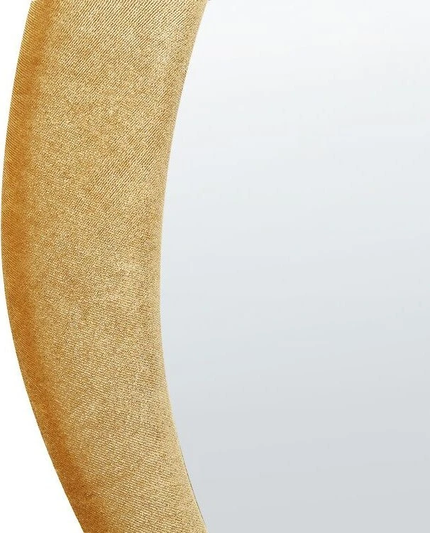 Beliani Sieninis veidrodis VENAS 61 cm 91 cm aksominis garstyčių spalvos