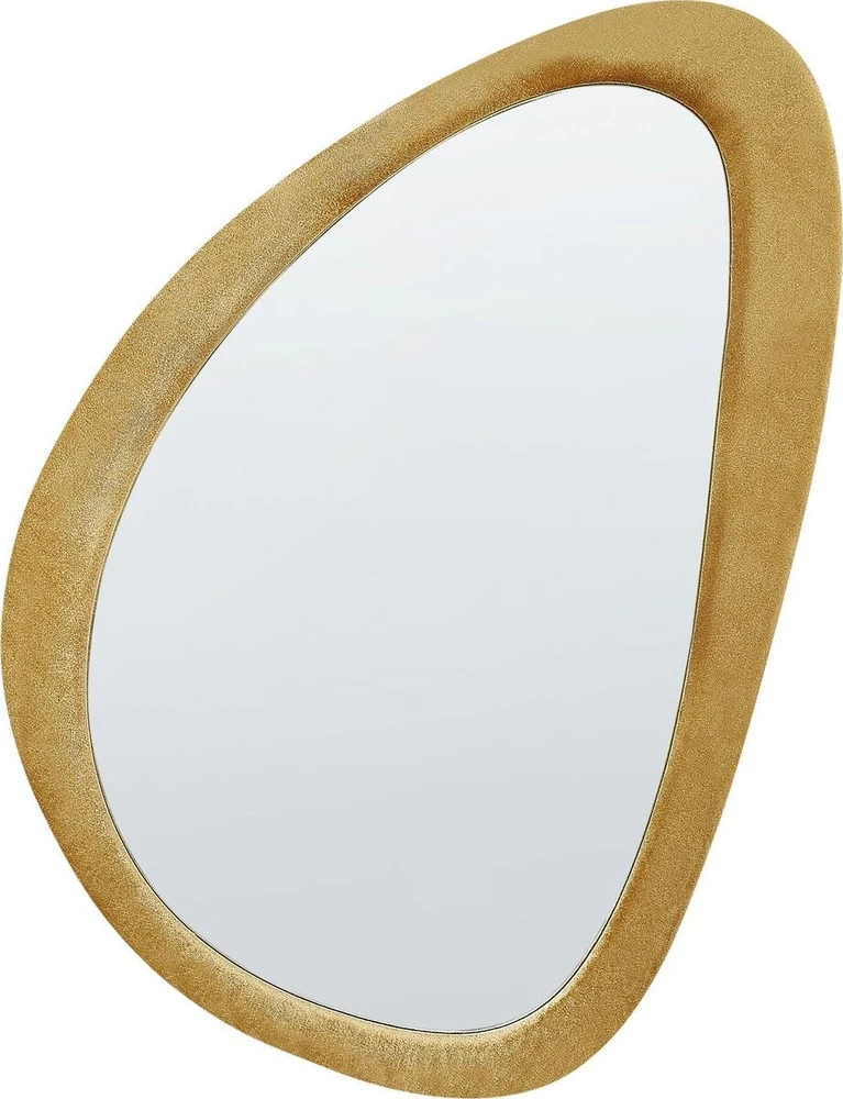 Beliani Sieninis veidrodis VENAS 61 cm 91 cm aksominis garstyčių spalvos