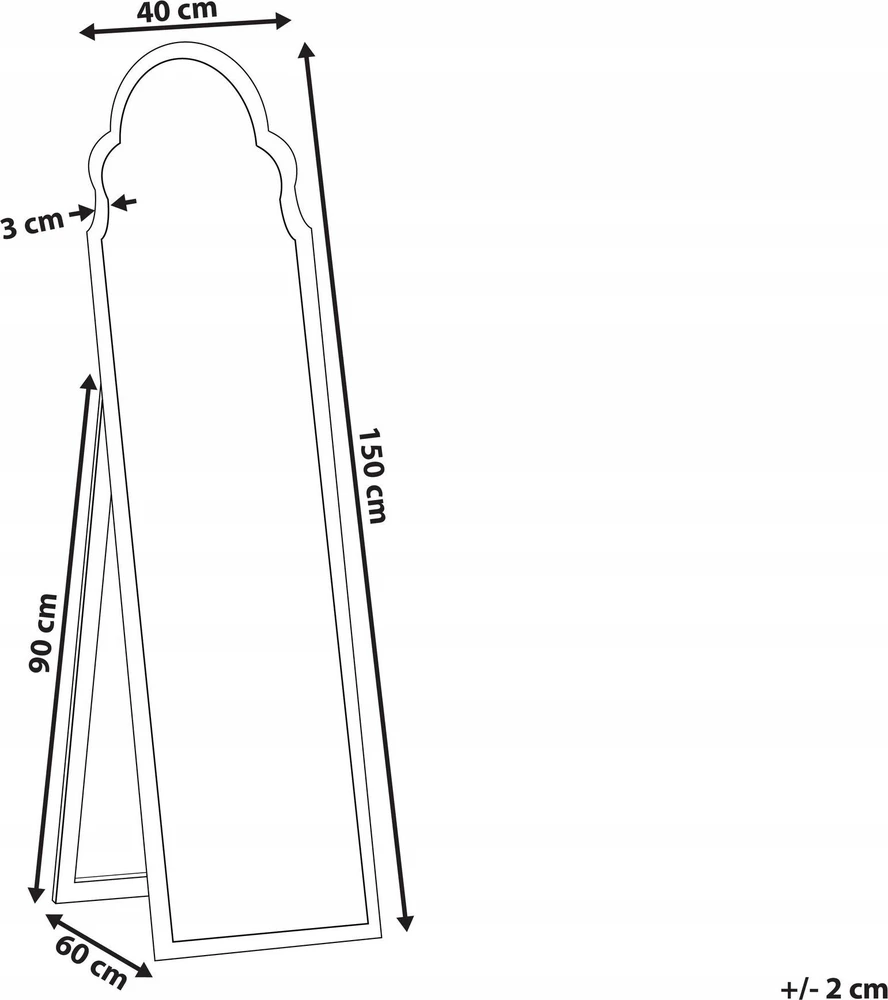 Beliani Pastatomas veidrodis CHATILLON 150 cm auksinis