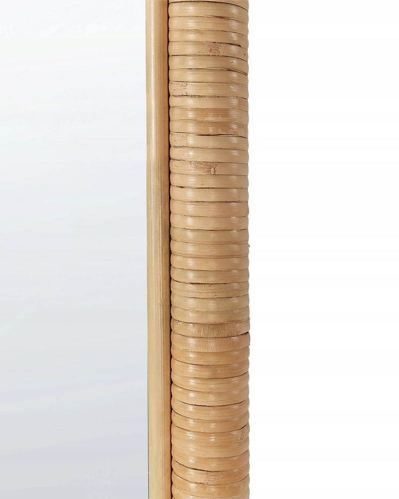 Beliani Pastatomas veidrodis MALANGE 150 cm rotango spalvos