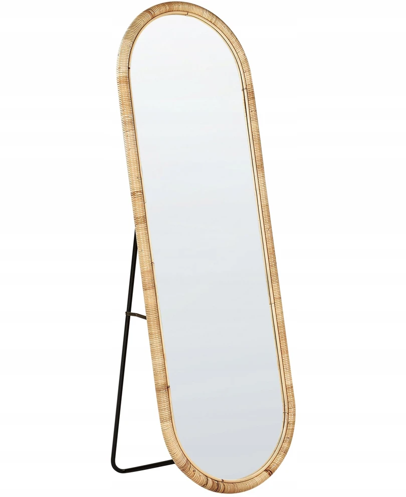 Beliani Pastatomas veidrodis MONTOT 150 cm natūralaus rotango