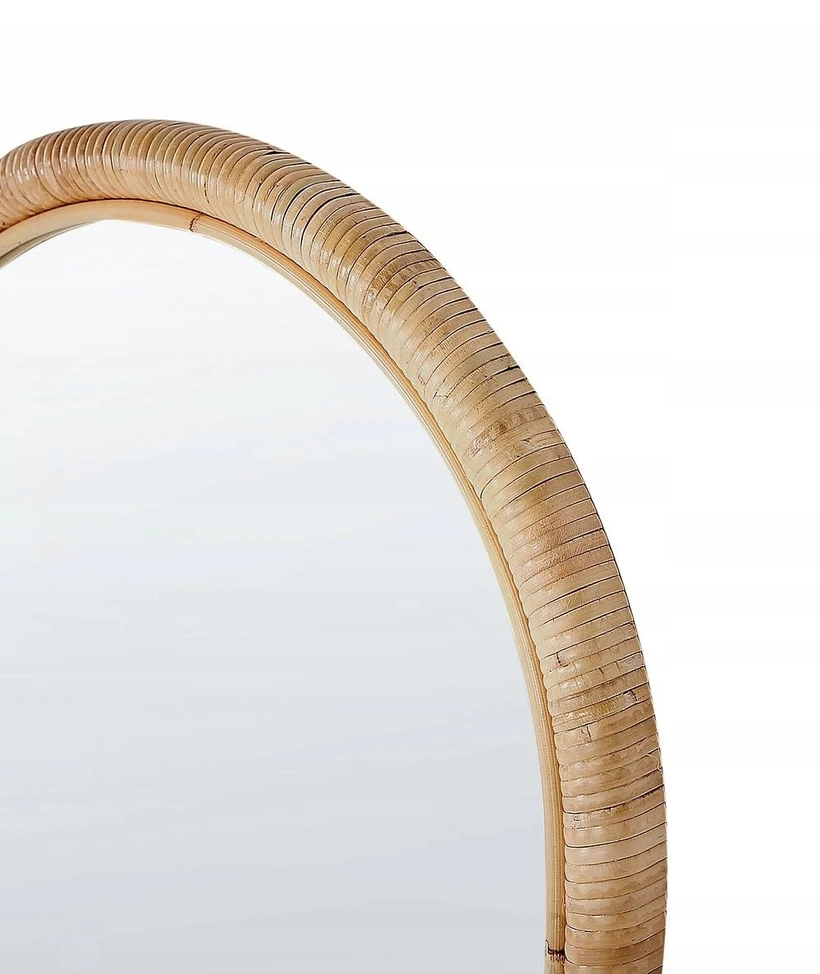 Beliani Pastatomas veidrodis MONTOT 150 cm natūralaus rotango