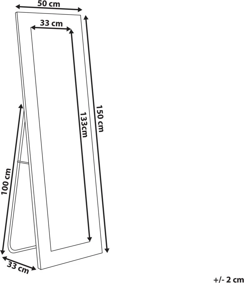 Beliani Pastatomas veidrodis LAUTREC 150 cm veliūrinis tamsiai mėlynas