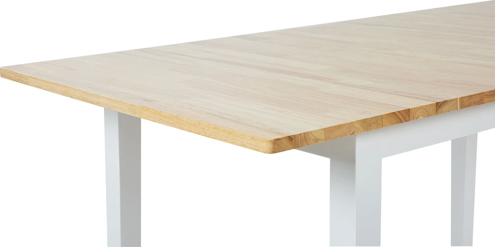 Beliani Išskleidžiamas valgomojo stalas HOUSTON šviesiai rudas/baltas 120/150 cm 90 cm pušies mediena