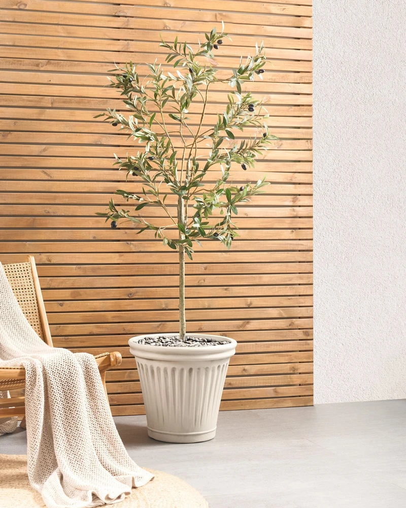 Beliani Vazonas MAIZE 43 cm smėlio spalvos
