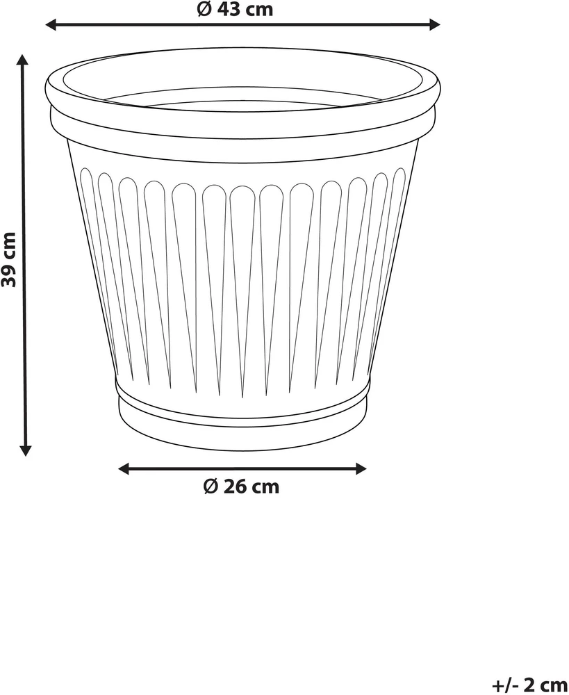 Beliani Vazonas MAIZE 43 cm smėlio spalvos
