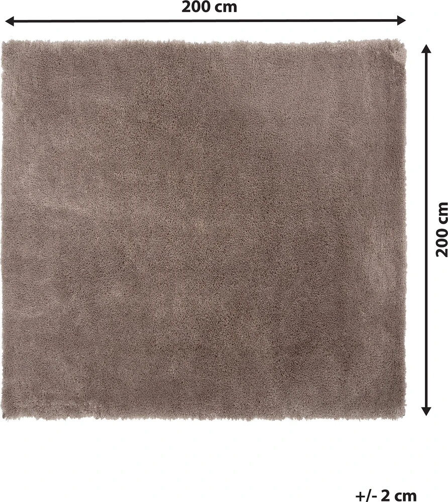 Beliani Šeriuotas kilimas EVREN šviesiai rudas 200 x 200 cm