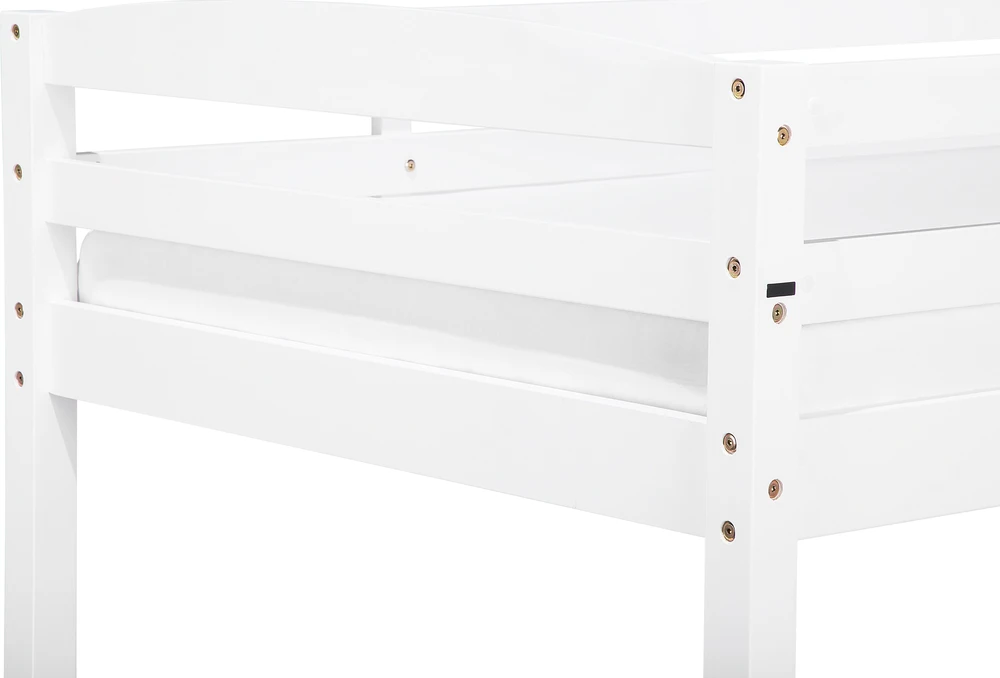 Beliani Dviaukštė lova iš pušies medienos REGAT 90 x 200 cm balta