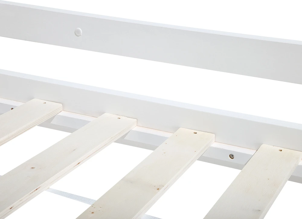 Beliani Dviaukštė lova iš pušies medienos REGAT 90 x 200 cm balta
