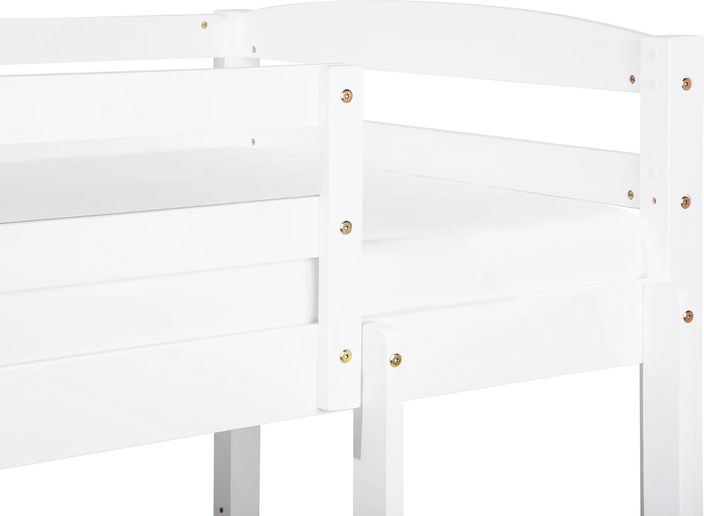 Beliani Dviaukštė lova iš pušies medienos REGAT 90 x 200 cm balta