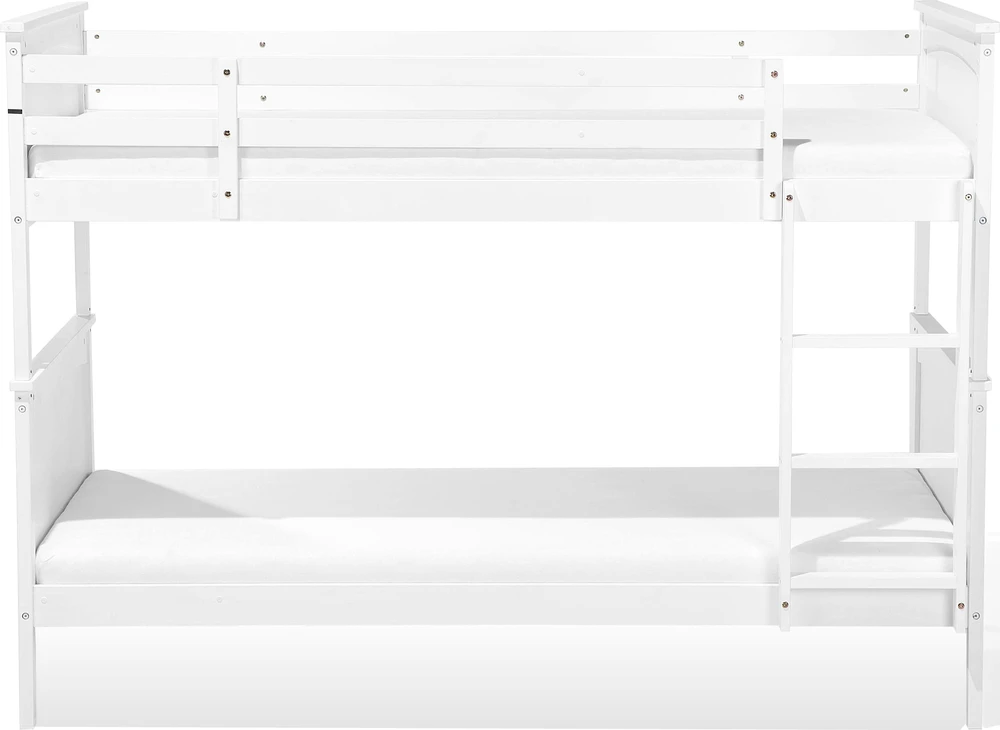Beliani Dviaukštė lova iš pušies medienos ALBON 90 x 200 cm balta