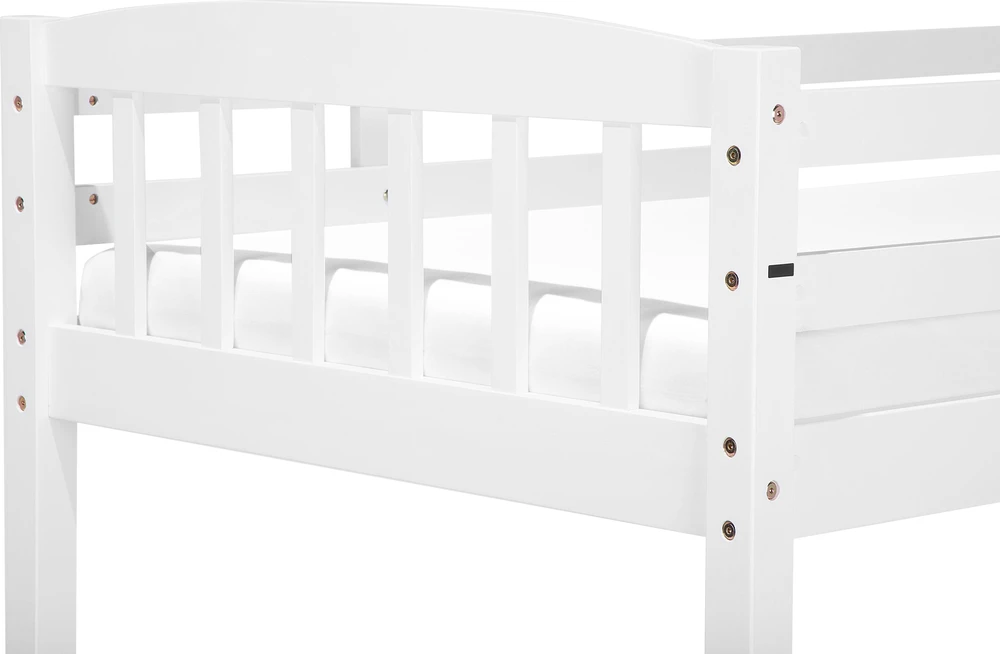 Beliani Dviaukštė lova Pušies mediena REVIN 90 x 200 cm Balta