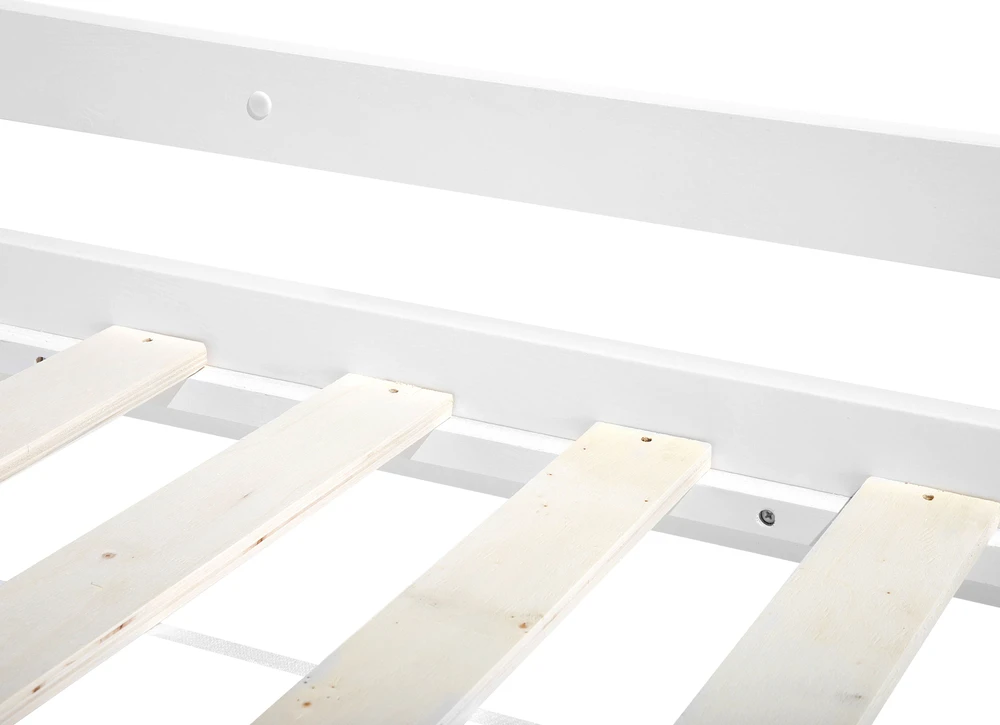 Beliani Dviaukštė lova Pušies mediena REVIN 90 x 200 cm Balta