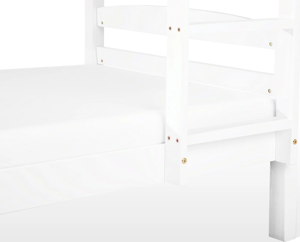 Beliani Dviaukštė lova iš pušies medienos REGAT 90 x 200 cm balta