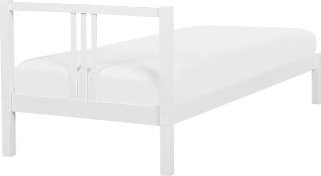 Beliani Viengulė lova VANNES 90 x 200 cm, balta, pušies mediena