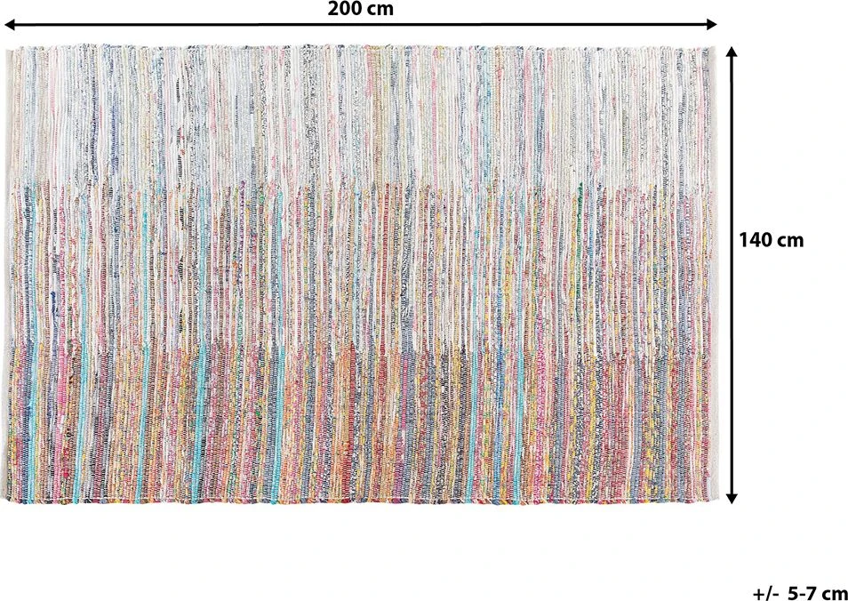 Beliani Kilimas MERSIN spalvotas 140 x 200 cm medvilninis